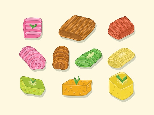 a collection of colorful candies including one with a green leaf