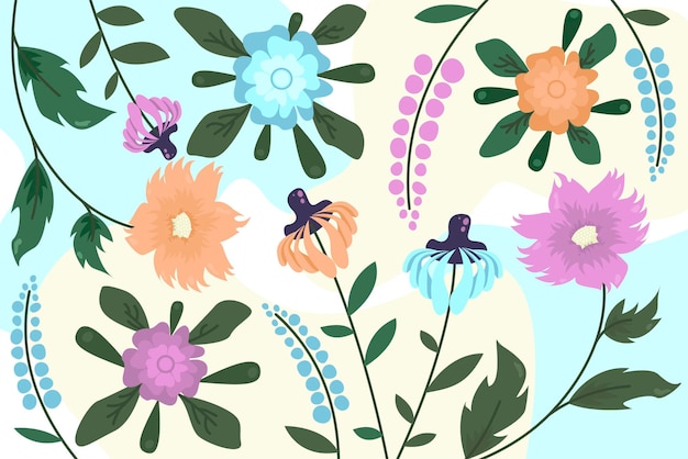 Vector collection of colorful flowers vector