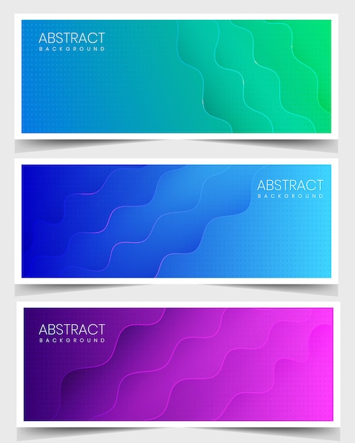 collection of colorful futuristic modern abstract background with dynamic fluid shapes and shadow