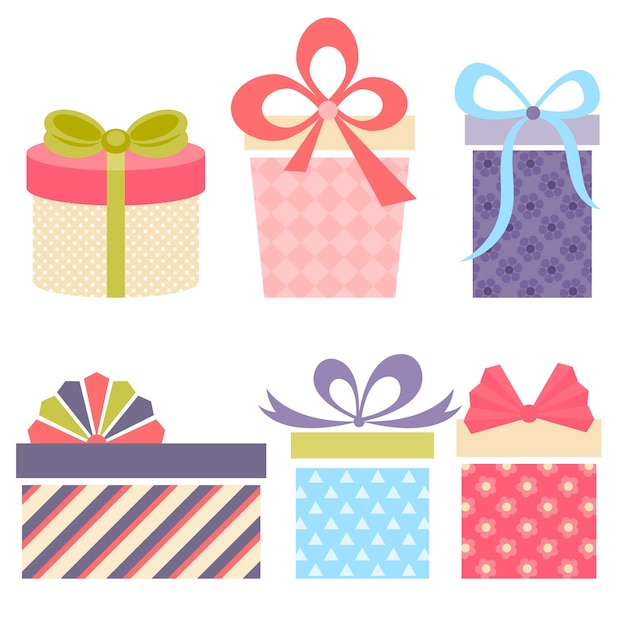 Vector collection of colorful  gifts