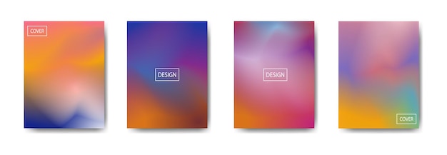 Collection of colorful gradient background cover flyers are used for backgrounds posters banners