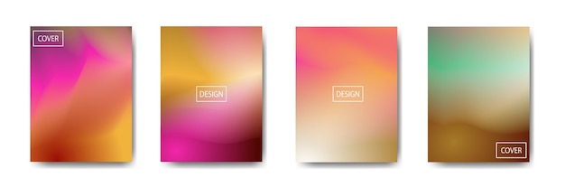 Collection of colorful gradient background cover flyers are used for backgrounds posters banners