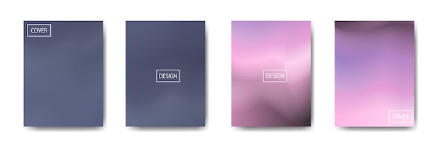 Collection of colorful gradient background cover flyers are used for backgrounds posters banners