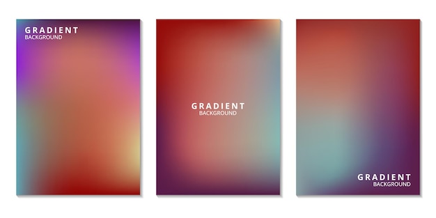 Collection of colorful gradient background