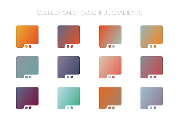 Collection of colorful gradients background