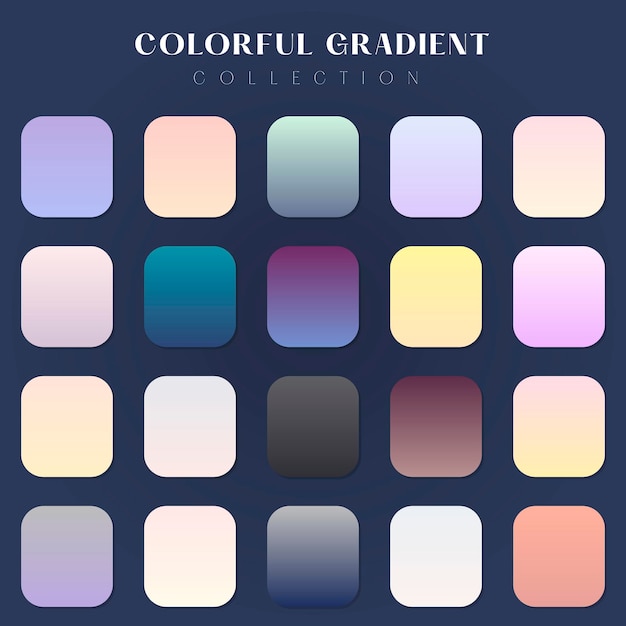 Vector collection of colorful gradients