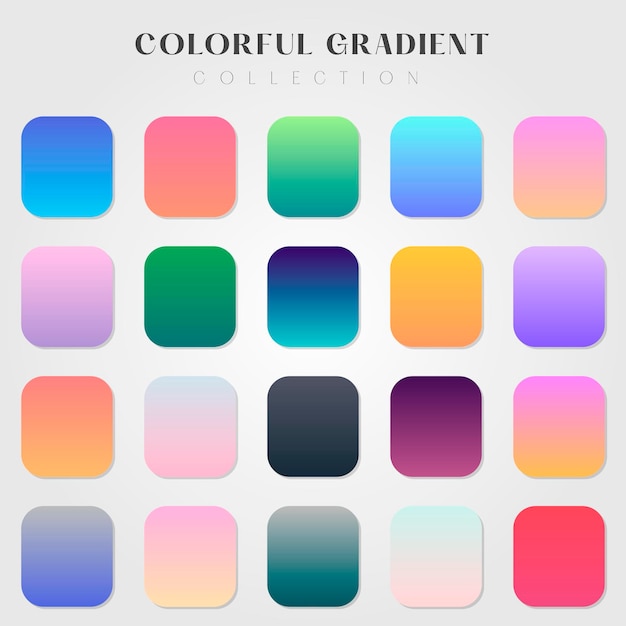 Vector collection of colorful gradients