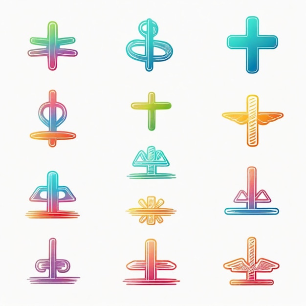 Vector a collection of colorful icons with the word  crayola  on them