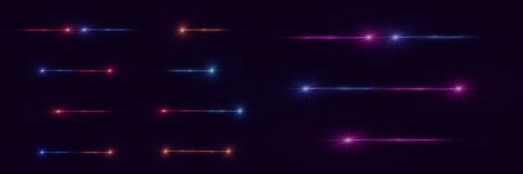 Vector collection of colorful lens flares and lens flares