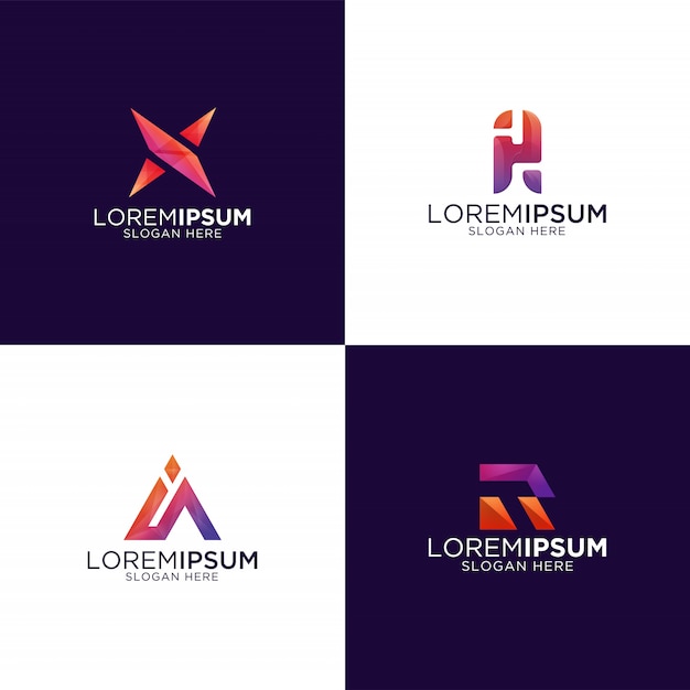 Collection colorful modern abstract logo