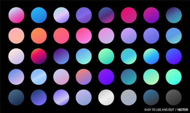 グラフィック デザインのカラフルなモダンなグラデーション背景のコレクション。カラー グラデーション パレット。