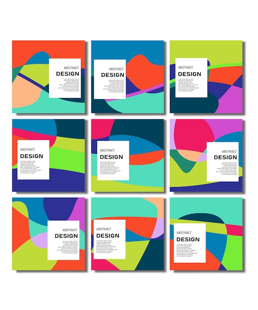 Vector a collection of colorful post template, abstract background, abstract shape background