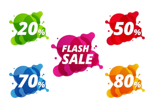 Collection of colorful sale discount banner