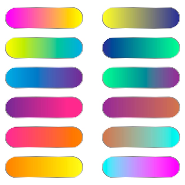 Vector collection of colorful smooth gradient background for graphic design