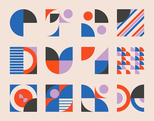 A collection of colorful squares with the letters d and d in different colors.