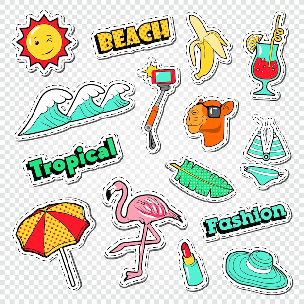 Vector collection of colorful stickers