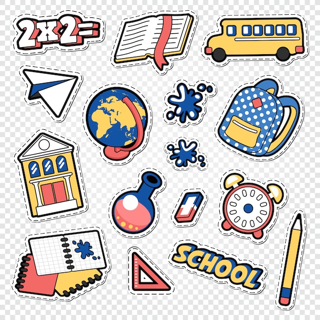 Collection of colorful stickers