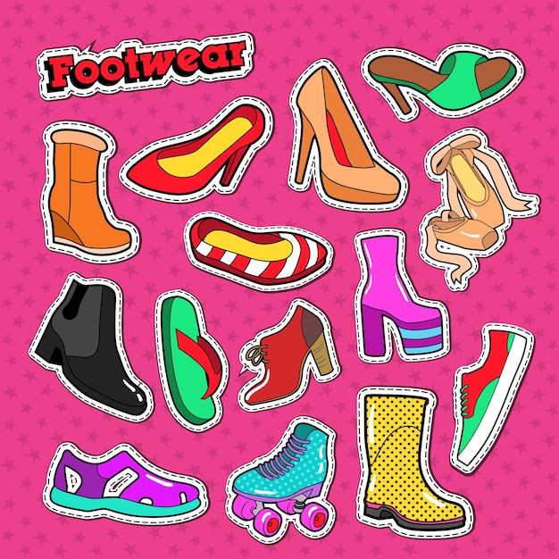 Collection of colorful stickers