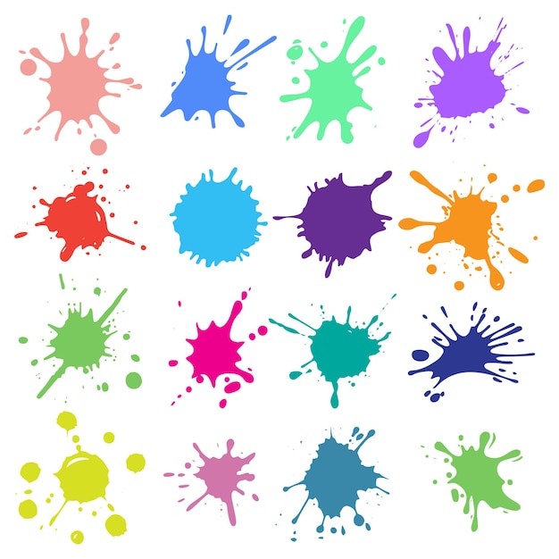 a collection of coloured paint stains