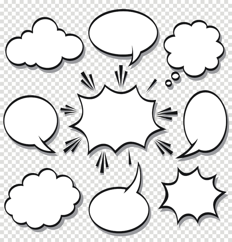 Vector a collection of comic  speech bubbles.