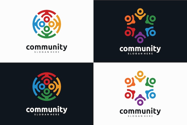 Collection of community logo template