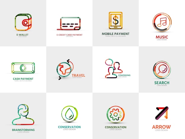 Collection of company logos business concepts
