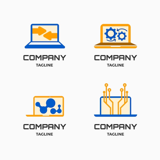 Collection of computer logo templates