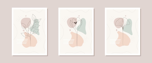 Collection of contemporary flower posters.