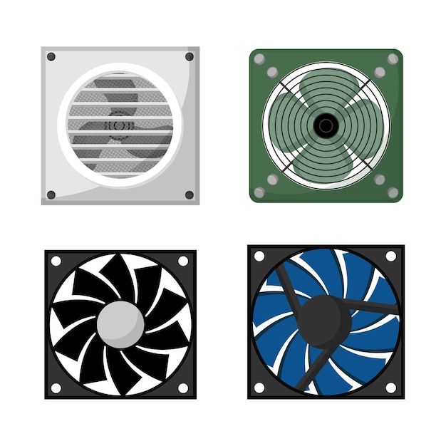 Vector collection of cooling systems