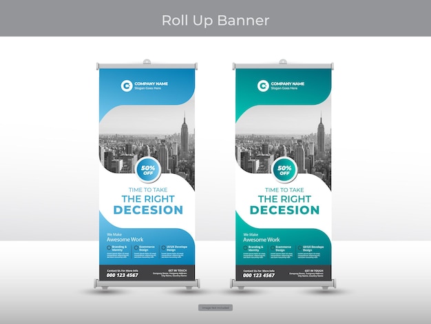 Raccolta di banner roll up aziendale