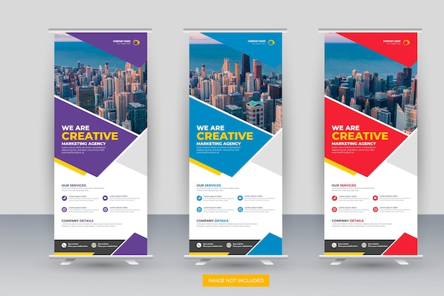 Collection of corporate roll up banner