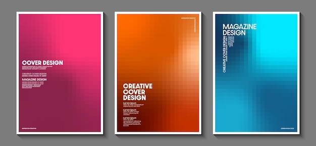 Collection of cover design templates with geometric patterns