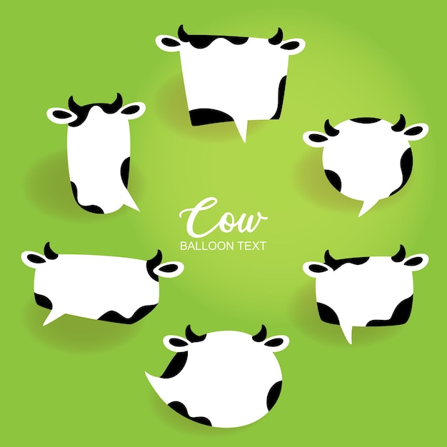 Collection of cow speech bubbles vector