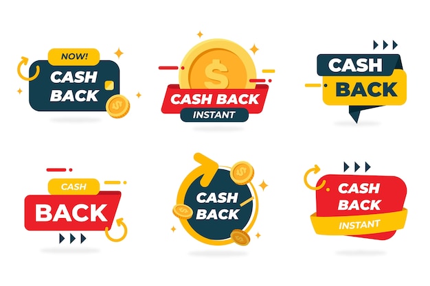 Collezione di etichette di cashback creative