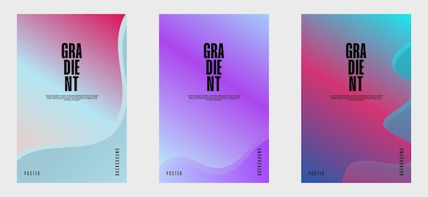 Collection of creative cover or poster concepts in modern minimalist style for corporate identity