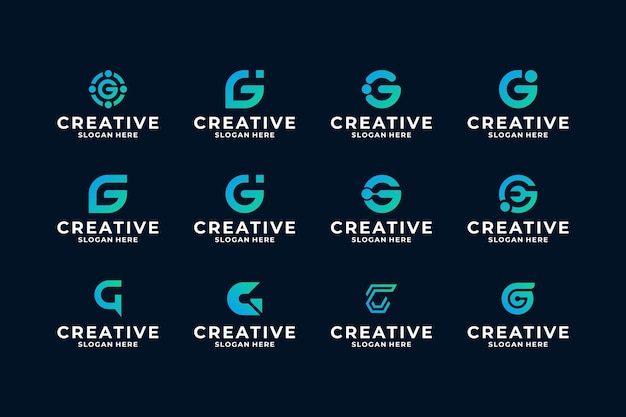 Collection of creative letter G logo design Abstract symbol logo design inspiration