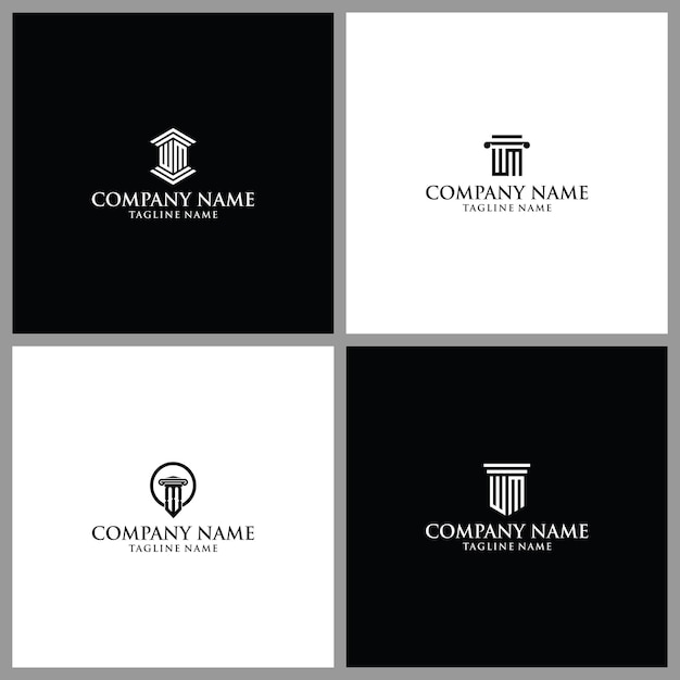 Collection of creative of logo design law firm template premium vector