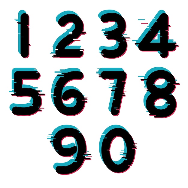 collection of creative number zero to nine vector templates