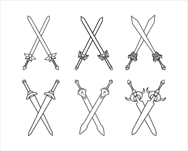 Collection of Crossing Sword Black and White Illustrations