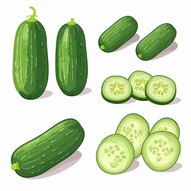 Vector a collection of cucumber vector graphics for your summerthemed designs