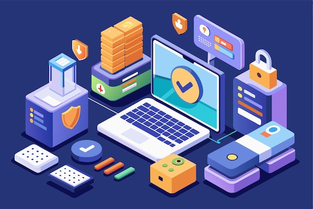 一系列可定制的雙因子身份驗證工具,以同位素布局顯示,以提高安全性.