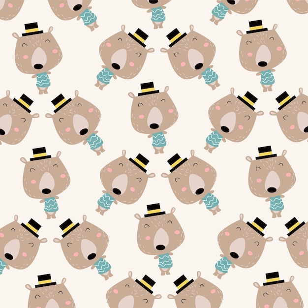 Collection of cute animal patterns suitable for textile design