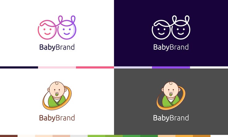 Collection of Cute Baby Logo Vector