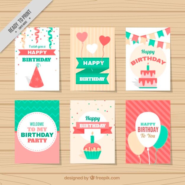 Raccolta di carta carino compleanno