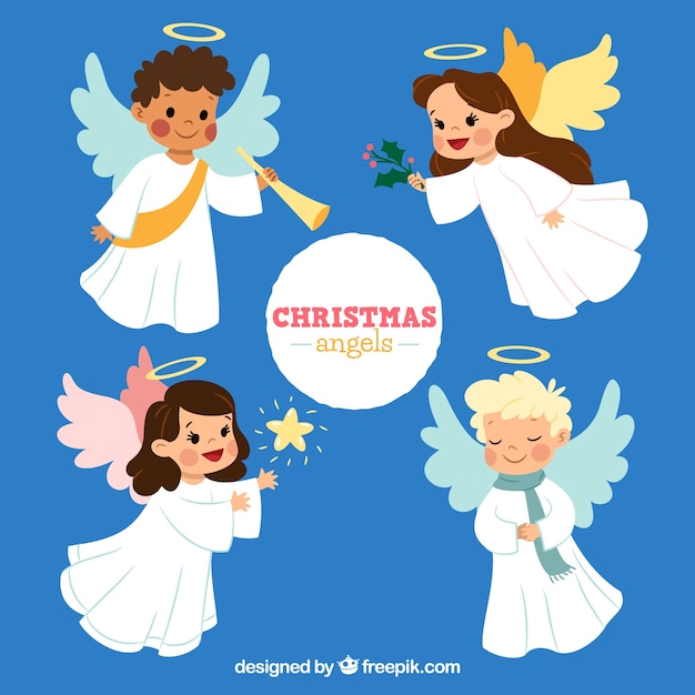 Collection of cute christmas angels