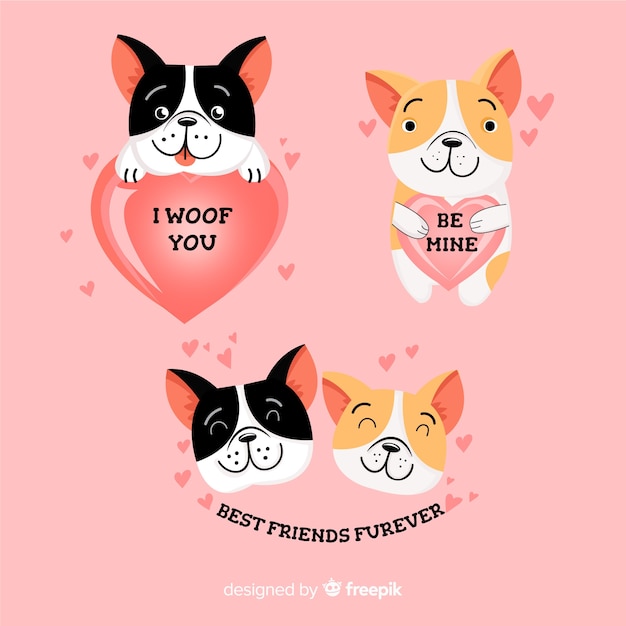 Collection of cute dogs in love