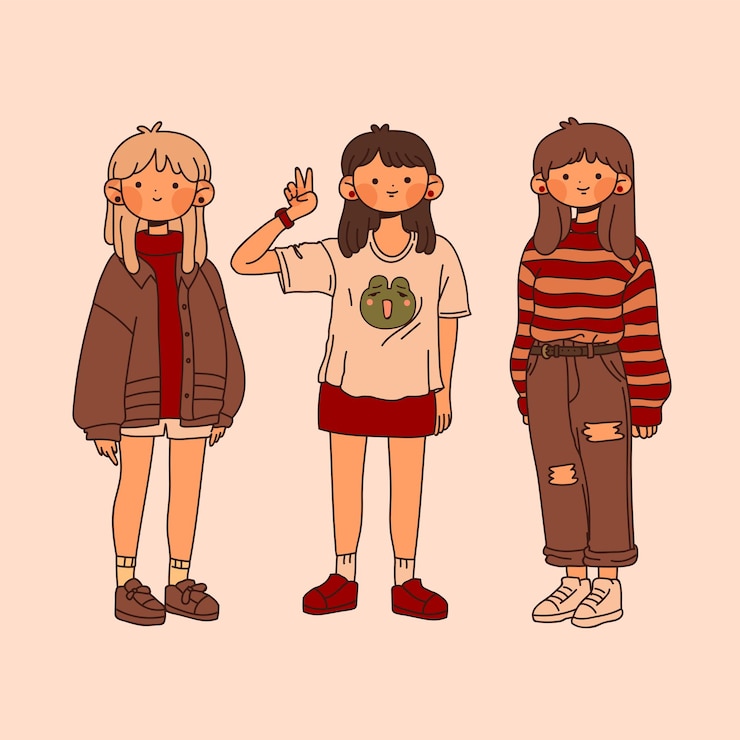 Vector ピンクで隔離のかわいい女の子のコレクション