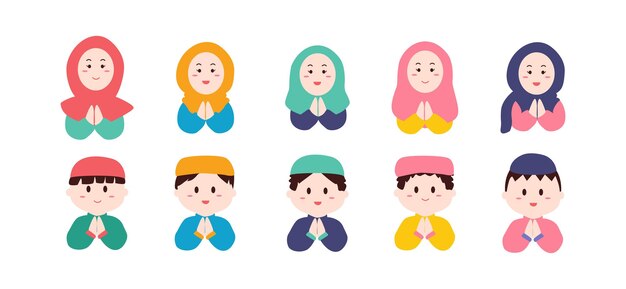 Collection of Cute Muslim Childrens Avatars
