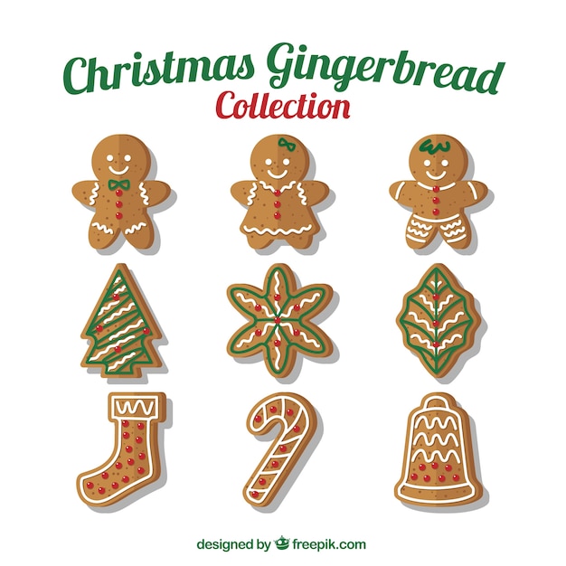 Vector collection of delicious christmas cookies