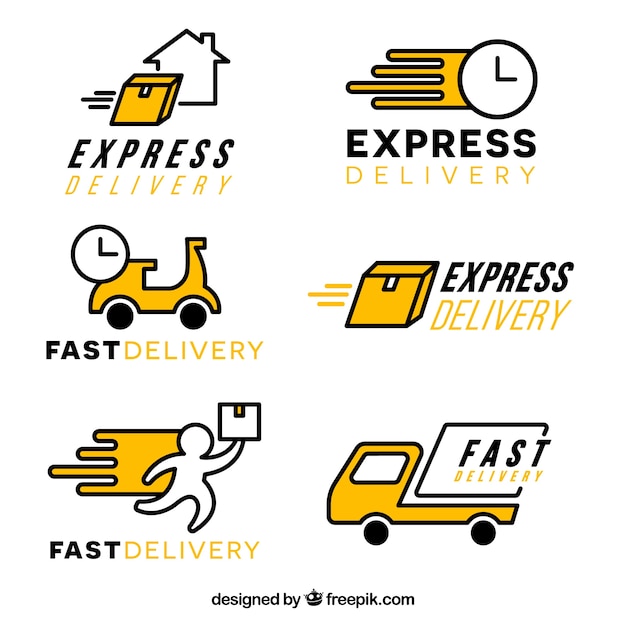 Vector collection of delivery logo templates